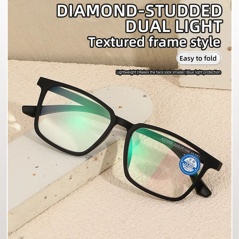 Modische HD-Lesebrille für Männer und Frauen mit Blaulichtfilter, Ultraleichtem TR90-Rahmen, Komfortablen Federscharnieren und Presbyopie-Korrektur