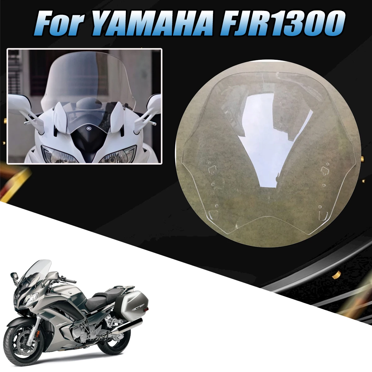 Fit For YAMAHA FJR1300 FJR 1300 2013-2019 Motorcycle Commuter Travel Front Windshield Front Windshield Modification Competition