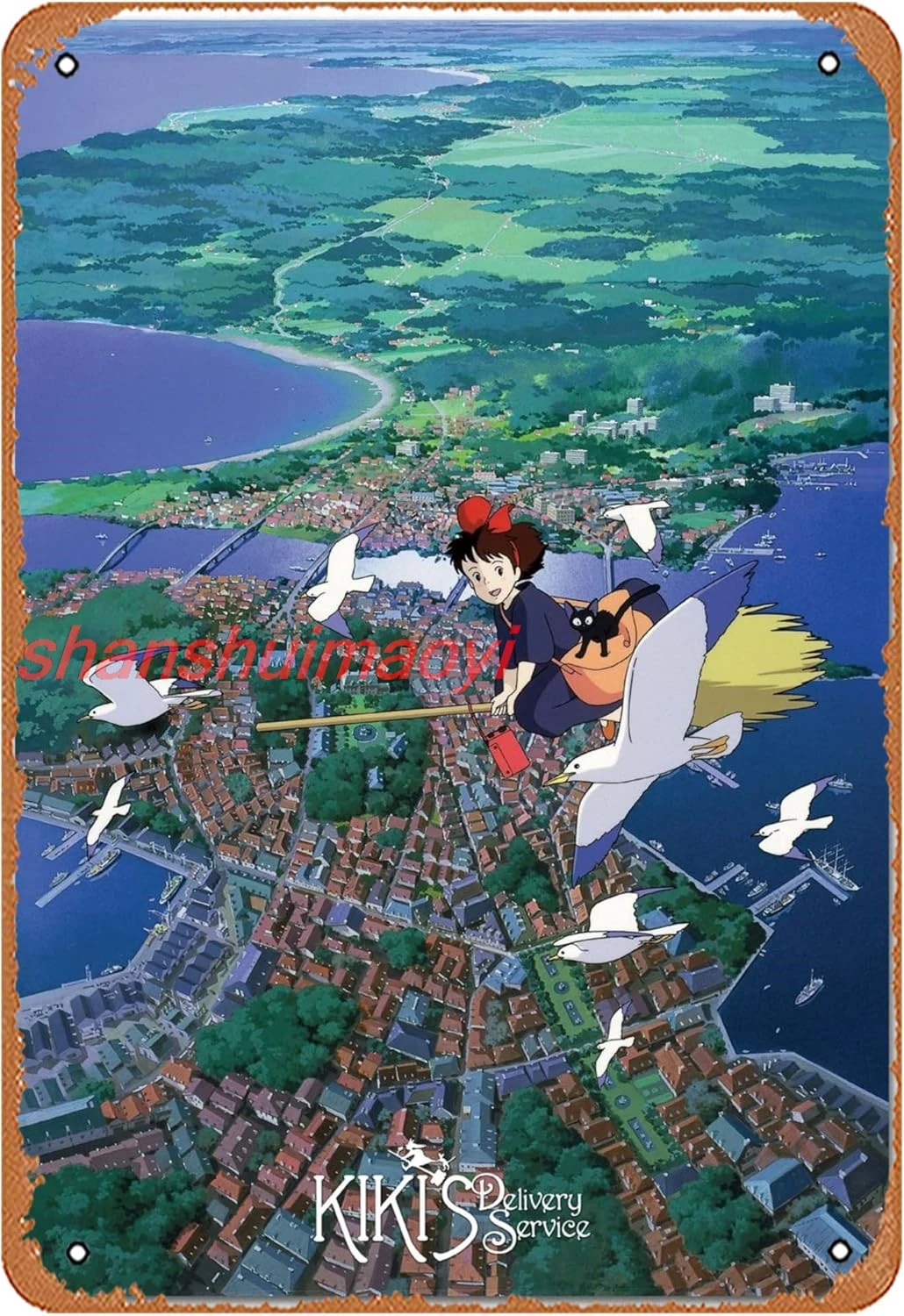 kikis bezorgservice poster studio ghibli officiële kunst wall art prints Vintage Tin Sign Plaque Poster voor Music Cafe Bar KJF