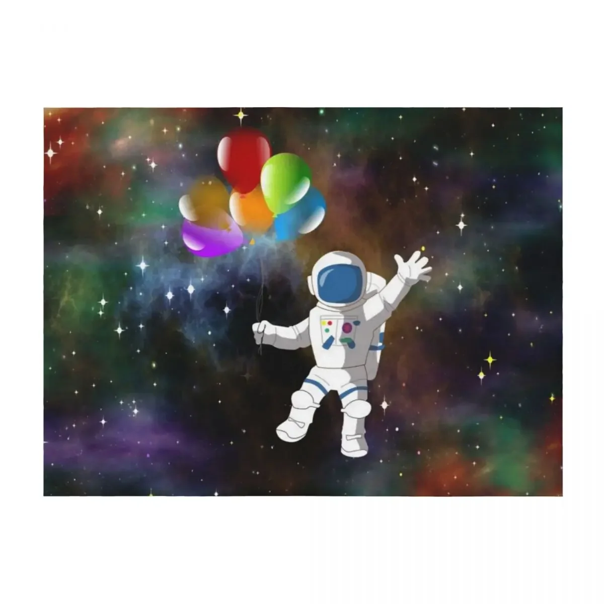 

Astronaut with Balloons Throw Blanket Large for sofa Thin for babies Blankets