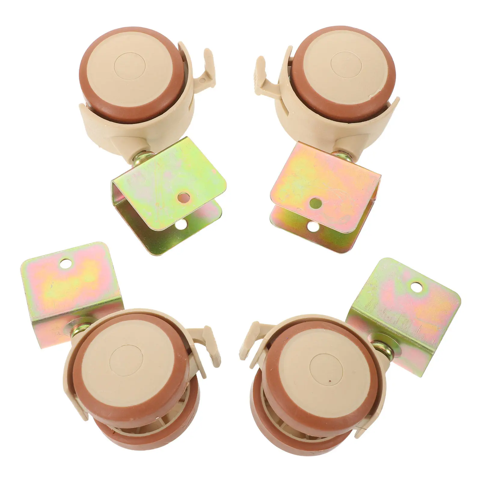 4Pcs Adjustable Crib Wheels with Locking Brakes Silent PU Casters for Baby Bed Mini Caster Kit Universal Fit No Noise Floor Safe
