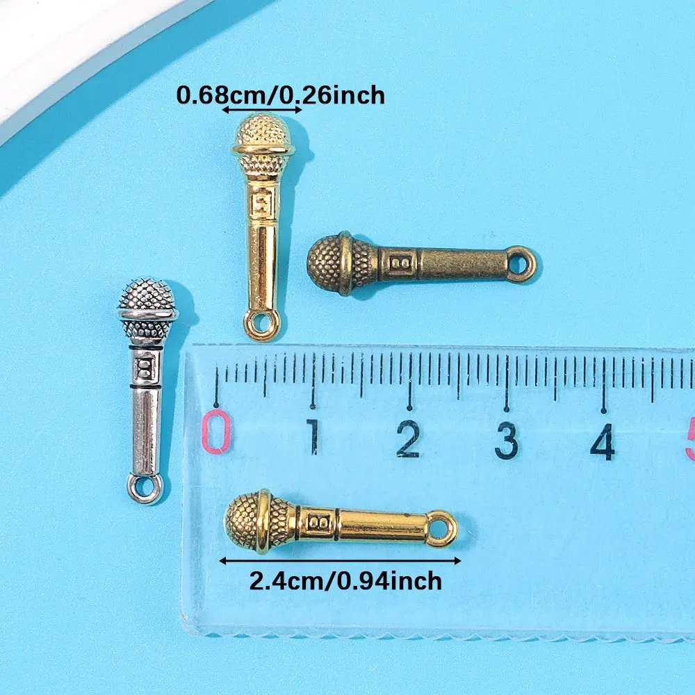 8/29/58pcs Multi-color Microphone Shaped Pendant, DIY Jewelry Decoration Accessories, Christmas, Thanksgiving, Halloween Gifts image 4