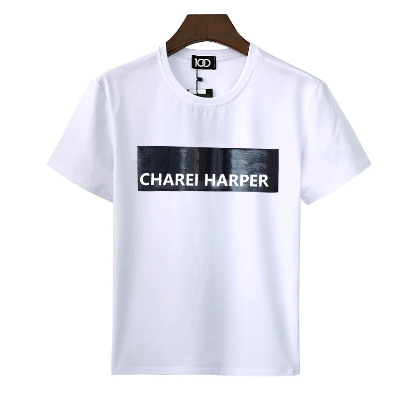 Charei harper dsq DT868 cotton men\'s short sleeve T-shirt Italy design letter spray print fashion Milan trend fashion casual top