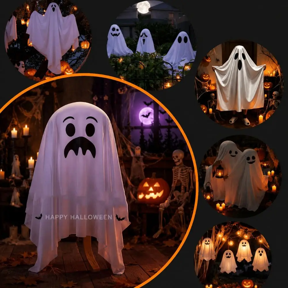 Pumpkin Halloween Chair Cover Skull Pattern Soft Halloween Dinner Chair Seat Cover Stretch Removable Festival Table Decor