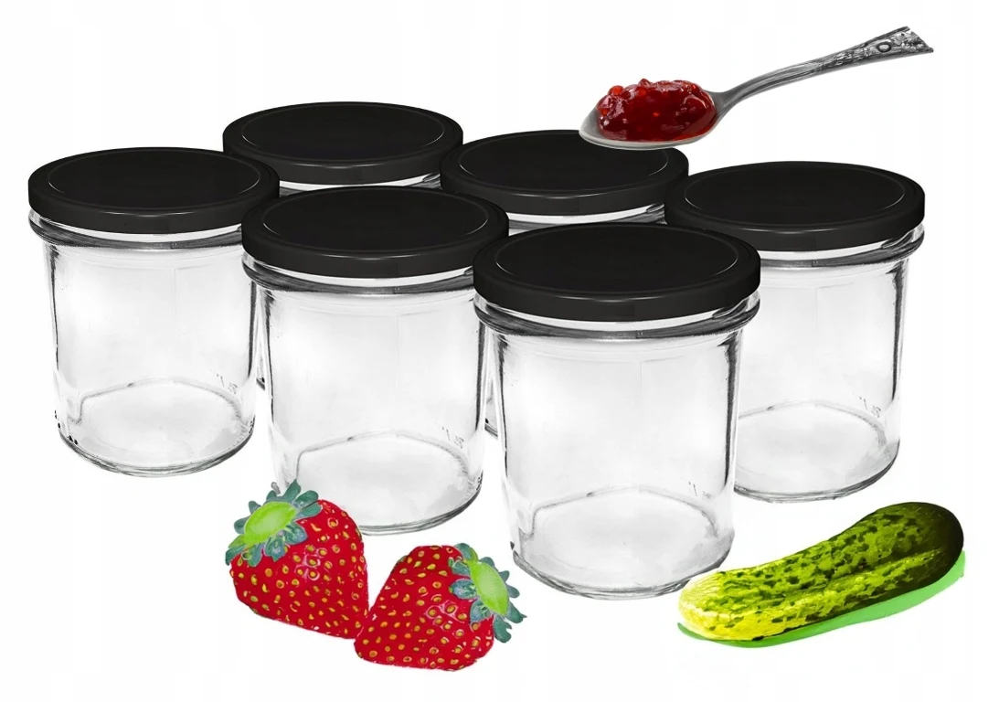 Potten voor jam met doppen 6 stuks 346 ml