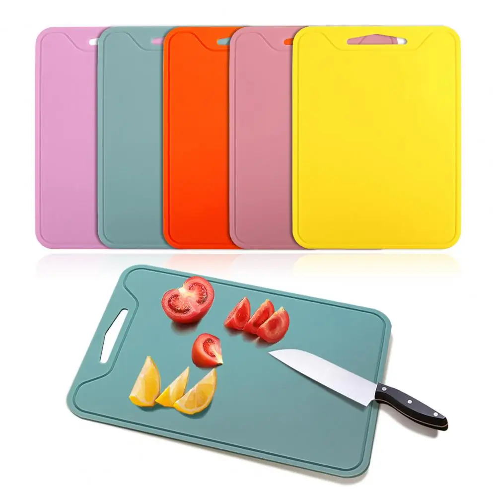 Foldable Cutting Board Mat Foldable Silicone Cutting Board Mat with Drip Groove Double-sided Non-slip Vegetable Chopping Board