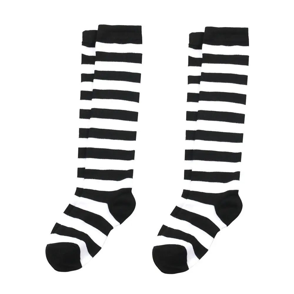 Fashion Accessory 9 Colors Striped Sock Knee High Black White Pink Mid-Tube Sock Warm Sports Sock Boy Girl