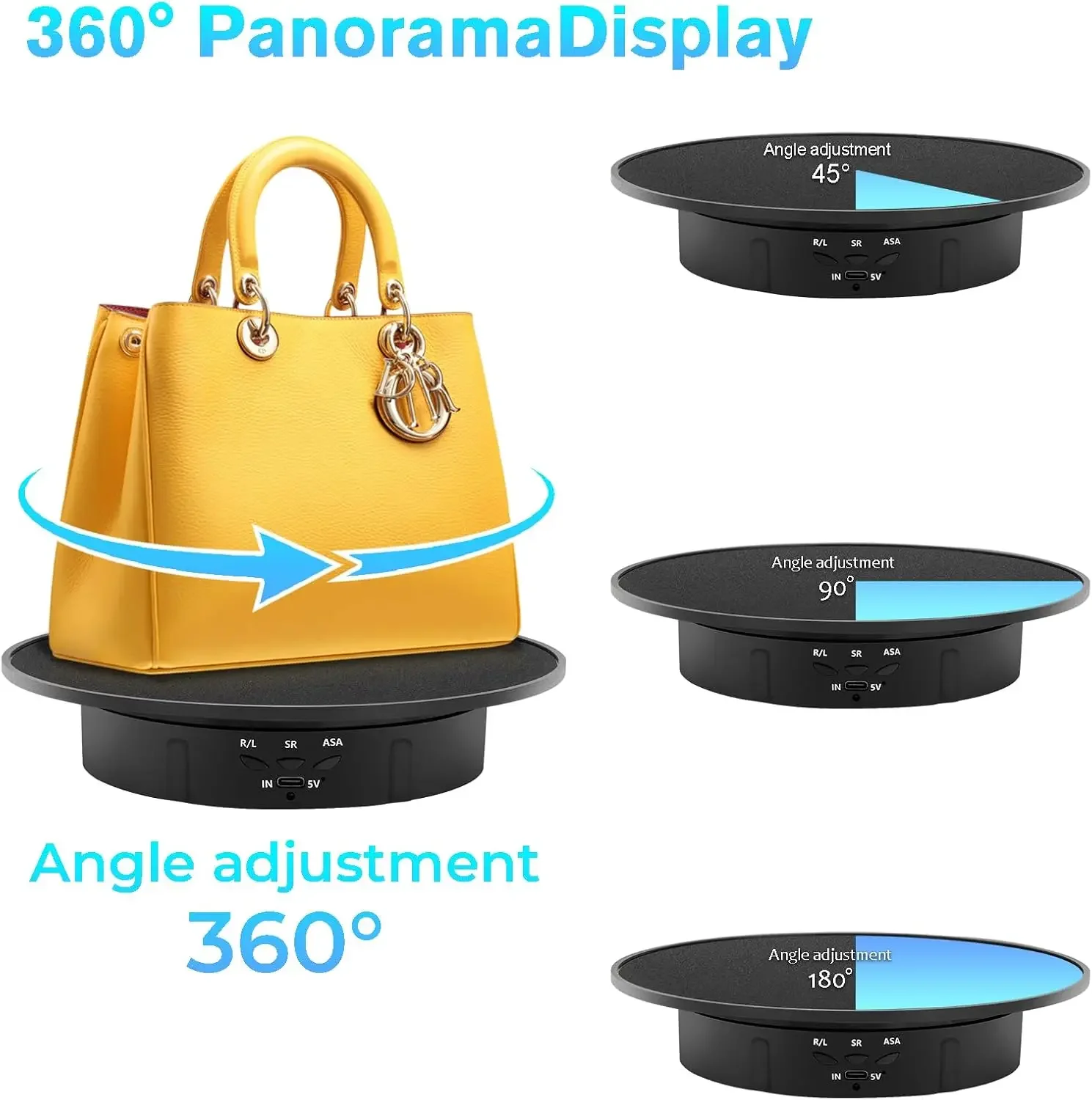 138cm/200cm Motorized Display Stand, 360 Degree Rotating Display Turntable with Remote(Only 200cm) Control for Photography