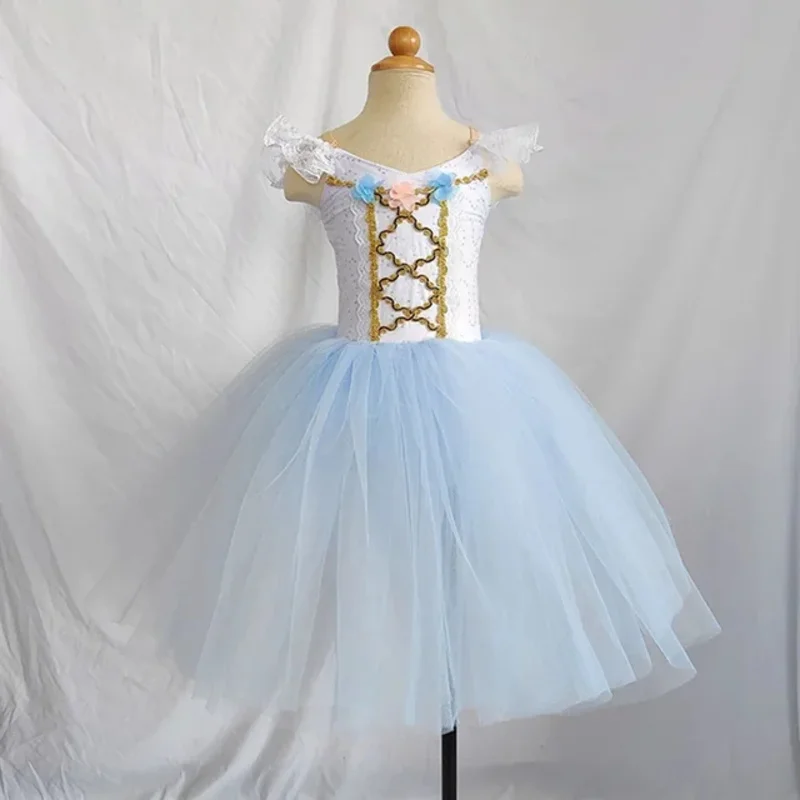 Children Professional Skirt For Girls Long Tutu Ballet Adulto Kid Swan Cosumes Princess Dance Dress Performance Clothing