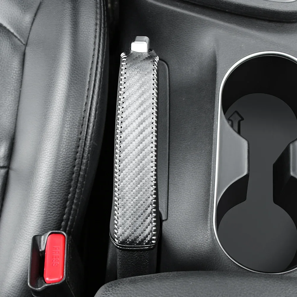Auto Zubehör Handschutz Fall Carbon Faser PU Leder Auto Handbremse Grip Handbremse Schutz Abdeckung