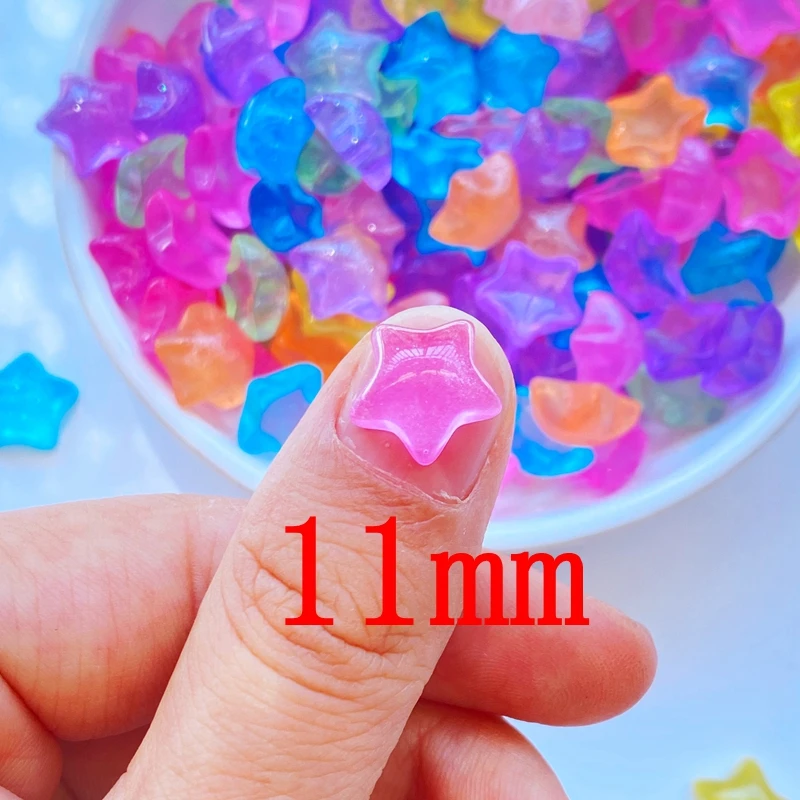 30pcs 3D Resin Nail Charms Shining Stars Nail Parts Accessories Kawaii DIY Nail Art Decoration