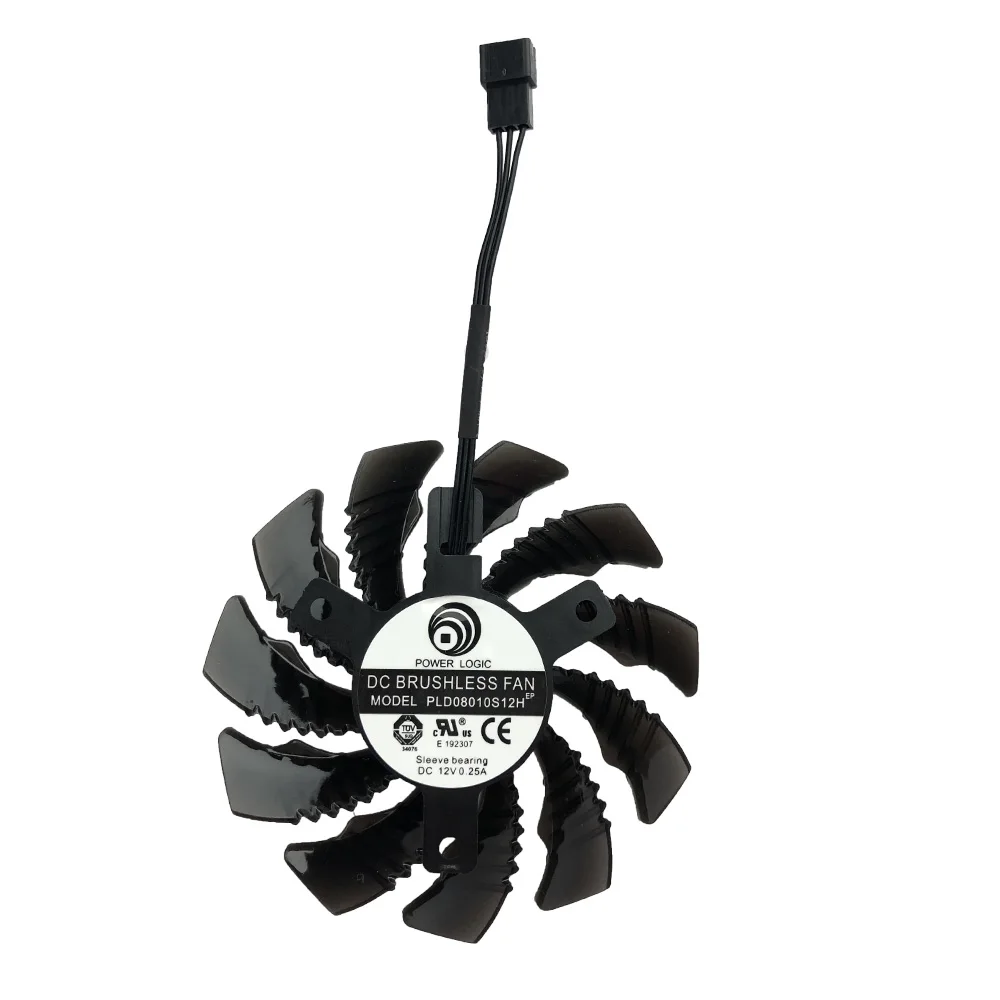 75 ミリメートル PLD08010S12H 3Pin gtx 970 クーラーファンギガバイト gtx 970 windforce G1 R9-280X GV-R928XWF3-3GD GV-R928XOC グラフィックスカード
