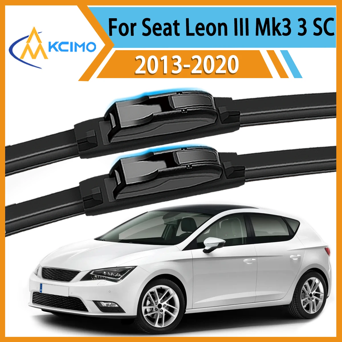

Smooth & Silent Wiping 2PCS Wiper Blades for Seat Leon III Mk3 3SC 5F5 2013-2020 All-Weather Performance Clear View Safe Driving
