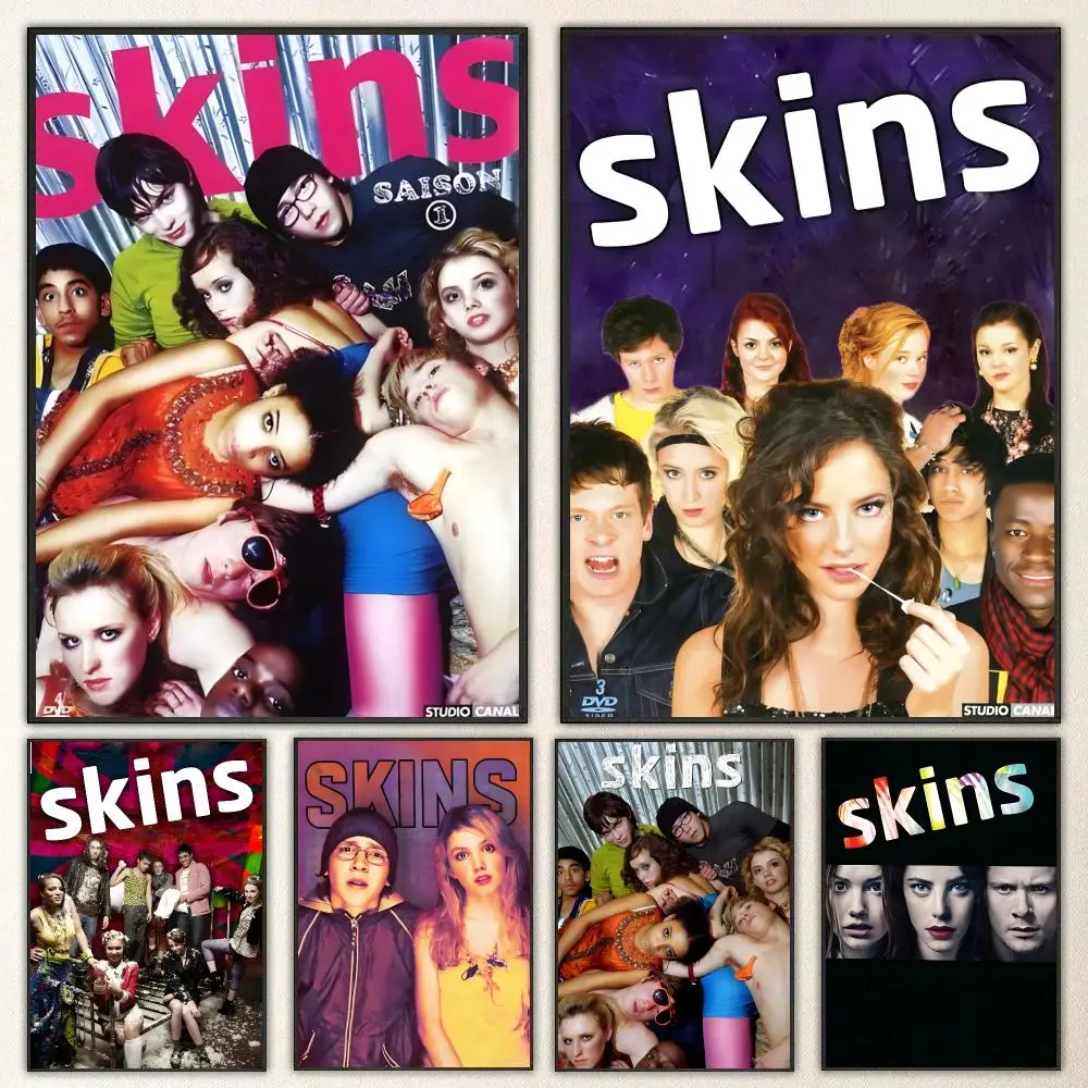 TV Series Skins Poster Self Adhesive Waterproof PP Poster Coffee Shop Bar Wall Sticker Home Room Decor Wall Art