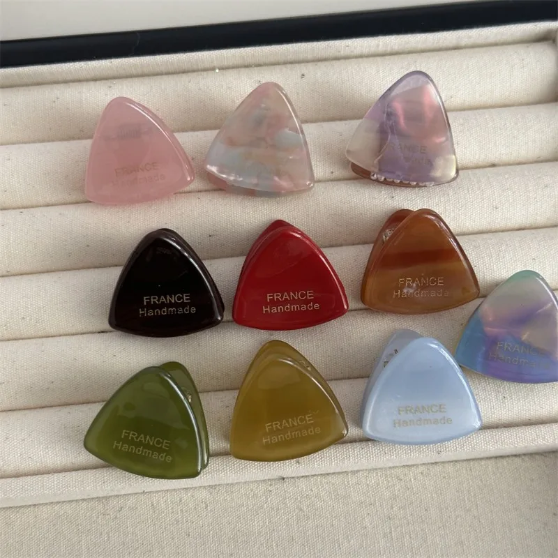 Korean Style Gold Standard Acetate Triangle Cute Wild Princess Hairstyle Mini Claw Clip Barrettes Daily Hair Accessories New