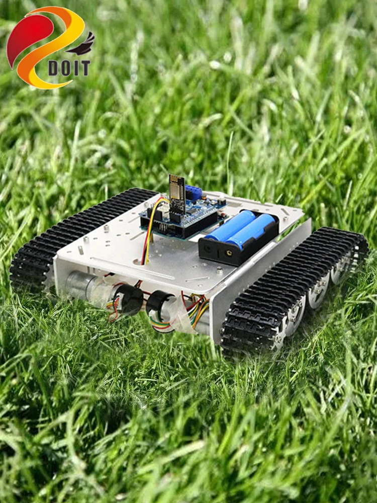 Wireless PS2 Handle Control T200 Metal Smart Rc Robot Tank Chassis Kit With 2pcs High Torque DC Motor 5KG Load DIY For Arduino