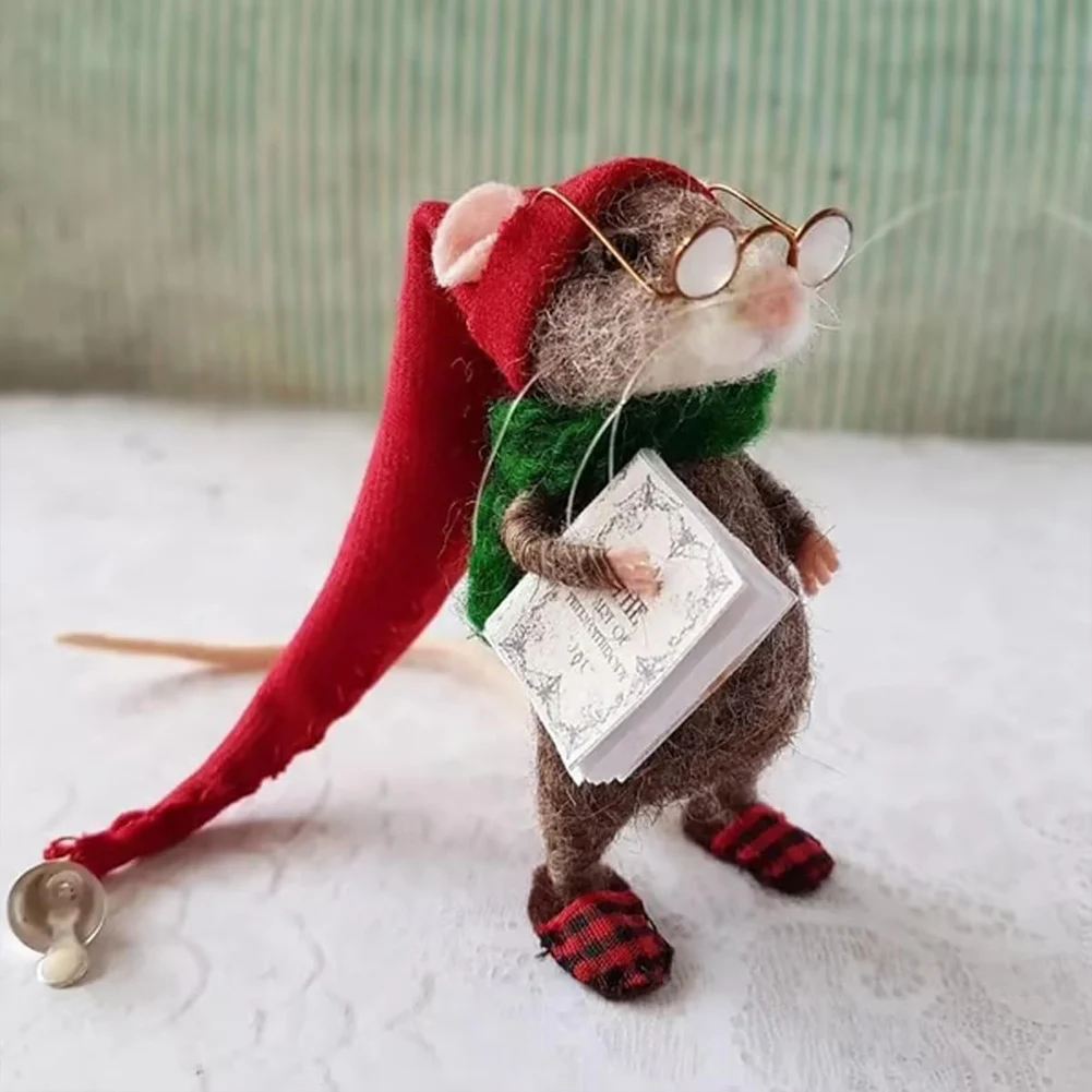 Christmas Needle Felted Mouse Ornament – DIY Handmade Wool Mouse Decoration for Home & Tree - view 5