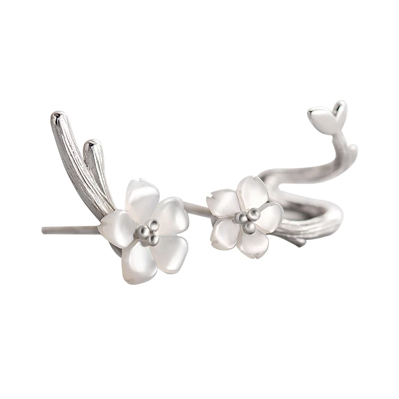 Thaya White Cherry Flower S925 Silver Earrings Original Design Female Fashion Earrings For Women Trendy Elegant Fine Jewelry