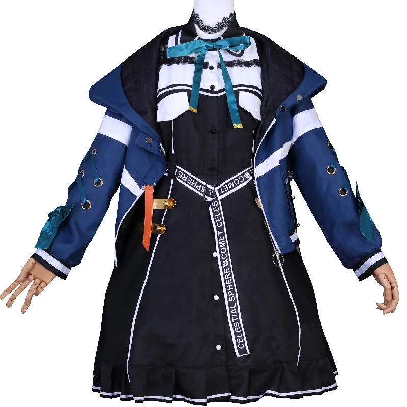 Auf Lager Vtuber cos Hosimati Suisei Cosplay 4. Jahrestag Kostüm Schwarz Cooles Kleid Straße Täglichen Frauen Anzug A