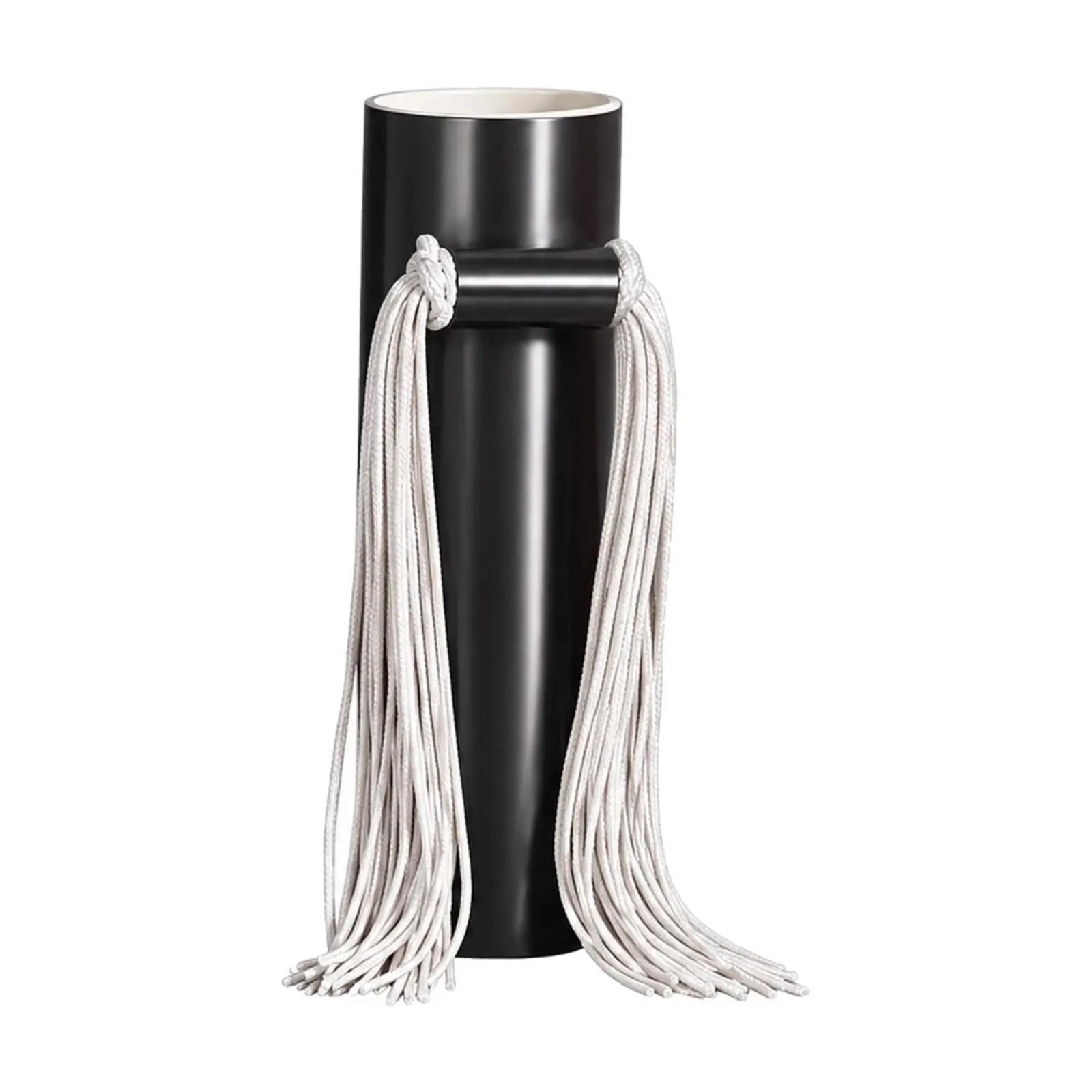 Vase with Hanging Tassels Metal Finish Cylindrical Metal Vase Dried Flower Container Elegant Sleek for Floral Arrangements