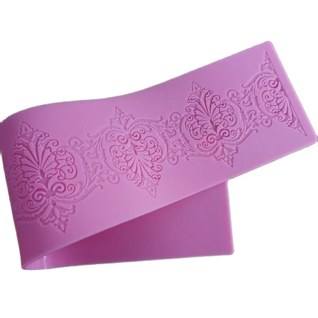 

Silicone Cake Border Lace Mold Mat Soap Handmade Fondant Decorating Tool DIY Aroma Mould Making K777