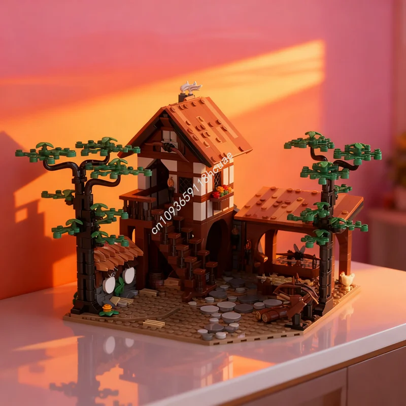 

908 шт. MOC Лев Рыцари Стрельба из лука Монтажная модель Строительные рождественские подарки Блоки DIY Развивающие игрушки Кирпич Дети День рождения