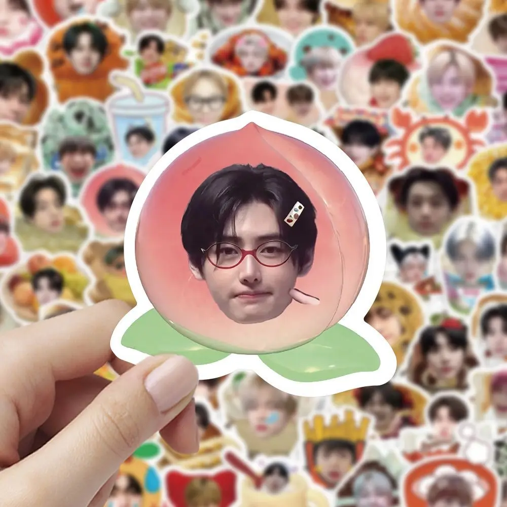 100pcs Korean Idol JAY JAKE Food Avatar Stickers SUNGHOON SUNOO NI-KI JUNGWON HEESEUNG DIY Cartoon Cute Creative Stickers Gift