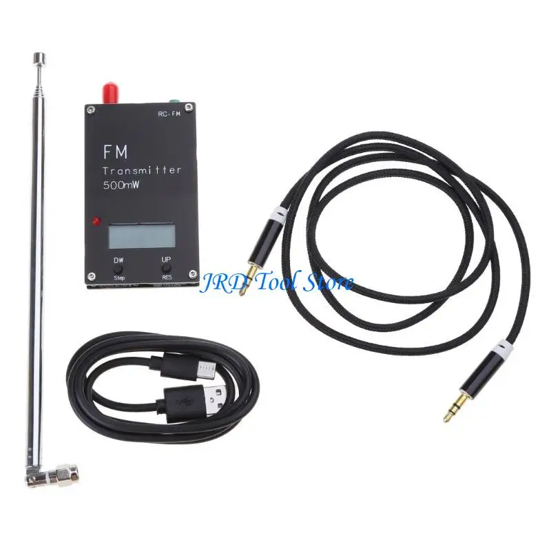 A2UD Aluminum Shells FM Transmitter Stereo Transmitter 500mW with LCD Screen Type C Port for ParkingLot with Memory Function