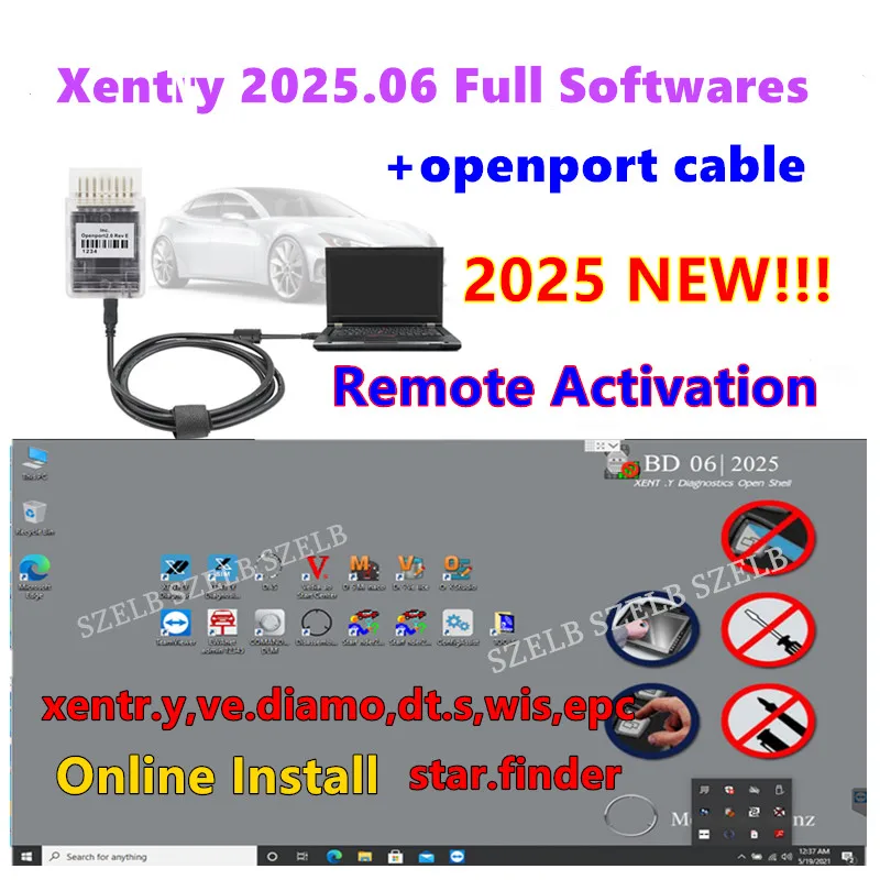 2025.06 أحدث أجهزة Xentry الكاملة DT.S,WIS,EPC Vediamo مع أداة تشخيص الماسح الضوئي Tactrix Openport 2.0 J2534 لسيارات Ben.z