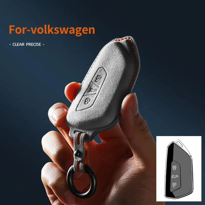 

Suede Car Key Case Cover Shell For Volkswagen Golf 8 Tuang X ID4 ID6 ID3 Talagon Lamando L Auto Keychain Accessories