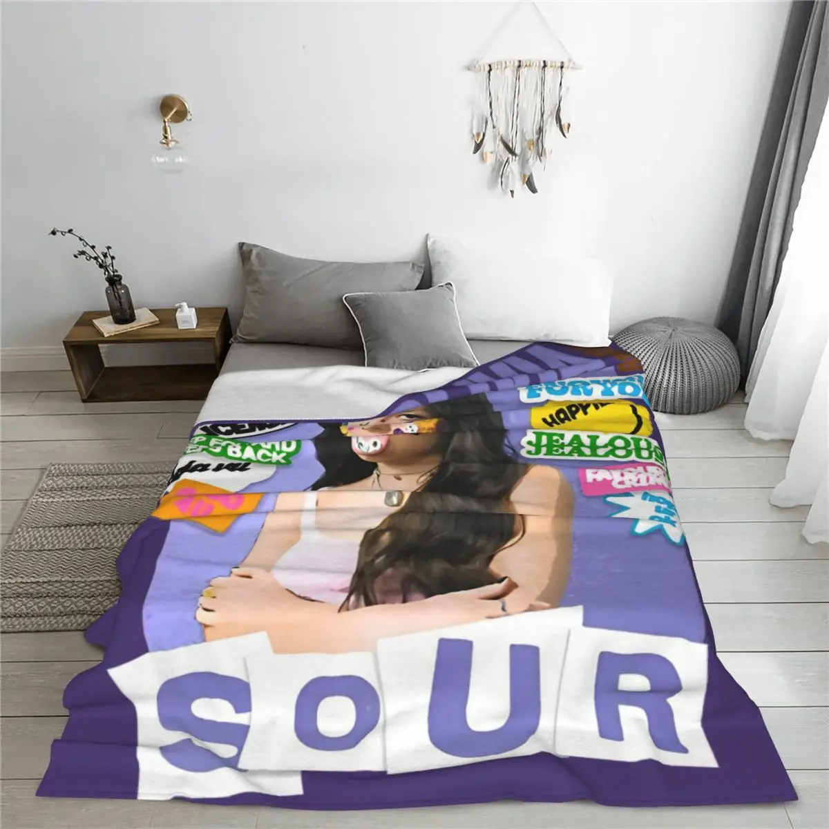 Sour Olivia Art Rodrigos Blanket Cover Velvet Guts Vampire Lightweight Throw Blanket for Outdoor Travel Bed Rug