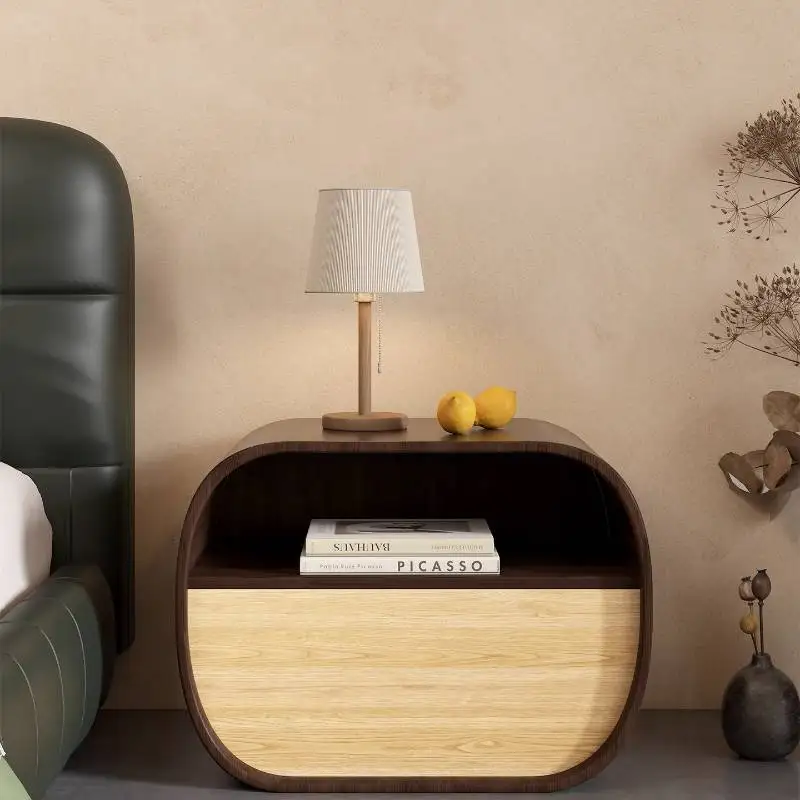 

Black Oak Bedside Table Bedroom Luxury Designer Minimalist Small Bedside Table Modern Space Saving Mesitas De Noche Furniture