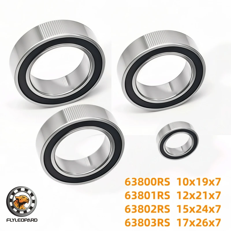 4pcs 10x19x7 12x21x7 15x24x7 17x26x7 mm Thin Wall Chrome Steel Deep Groove Ball Bearing ABEC-7 63800 63801 63802 63803 RS 2RS