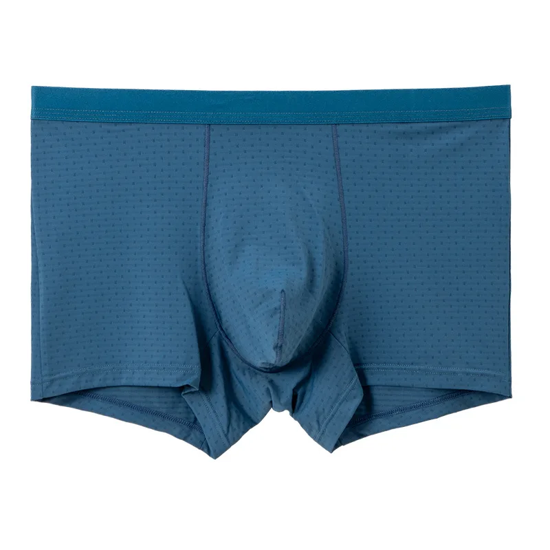 Mens Underwear Boxer Shorts Breathable Mesh Ice Silk Underpant Male Solid Elastic U Convex Pouch Panites Cueca Ropa Interior Hom
