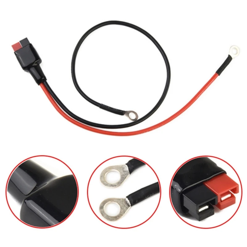 30A Battery Connectors Cable with O Rings Terminals for Power Charging, ABS Material, Up to 36V D2RC