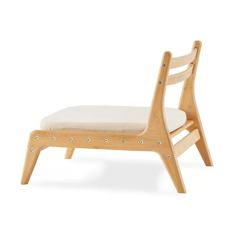 

Meditation Seat with Cushion Tatami Chair Floor Backrest Chair Home Living Room Bamboo Furniture Japanese Legless Zaisu Chair