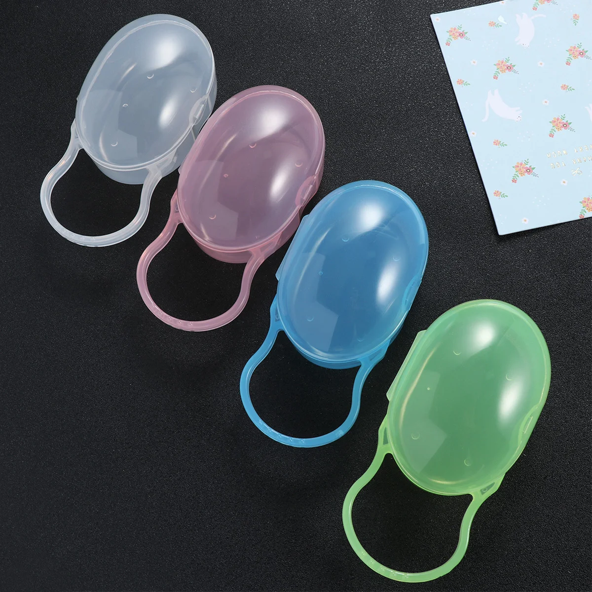 

4 шт., чехол-держатель для соски для младенцев, портативный ящик для хранения, пылезащитный, для путешествий, домашнего использования, материал ПП