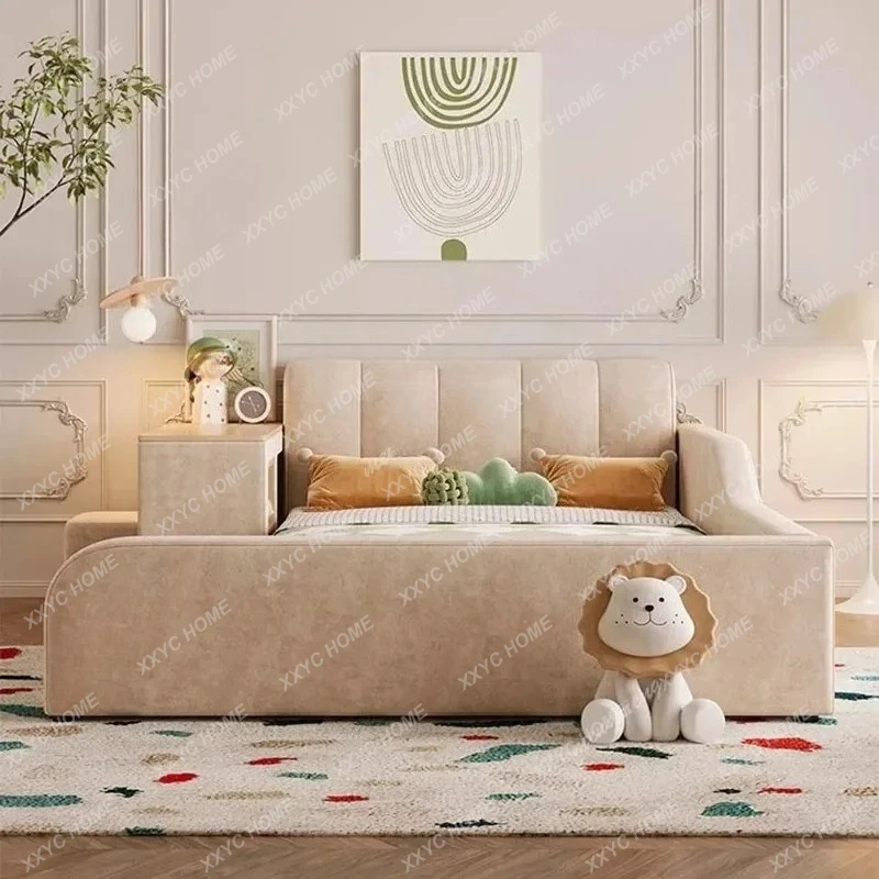 

LModern Wood Bed Teenage Girls Leg Support Children Storage Bed Nightstands Tatami Bedroom Furniture