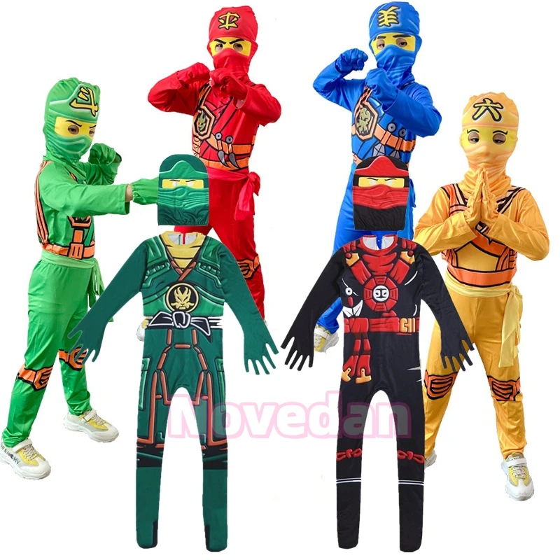 Phantom Ninja Cosplay Kostüm Jumpsuit Bodysuit Maske Anzug Karneval Party Verkleidung Ritter NINJA Kostüm für Kinder Jungen Mädchen