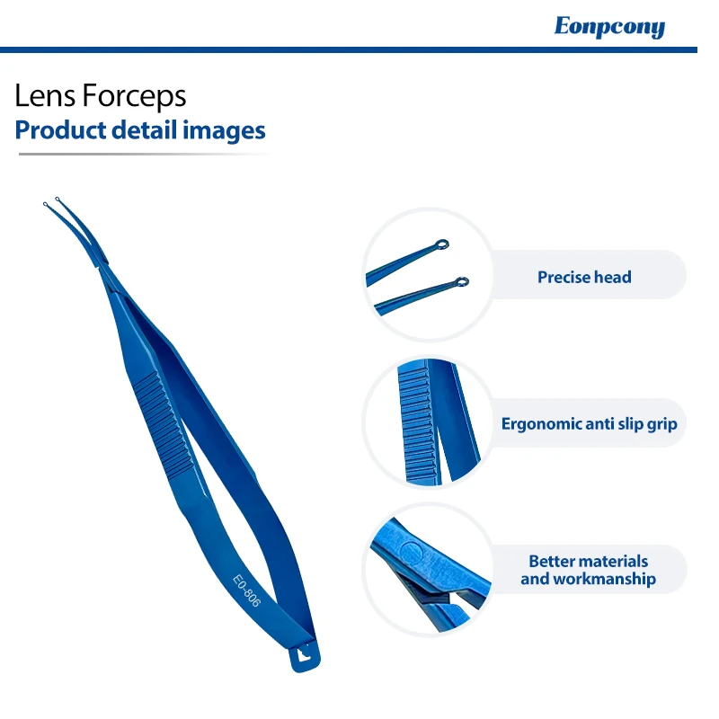 1Pc Titanium Alloy Lens Forceps Autoclavable Reusable Ophthalmic Tweezers Precision Intraocular Lens Eye Surgical Instrument
