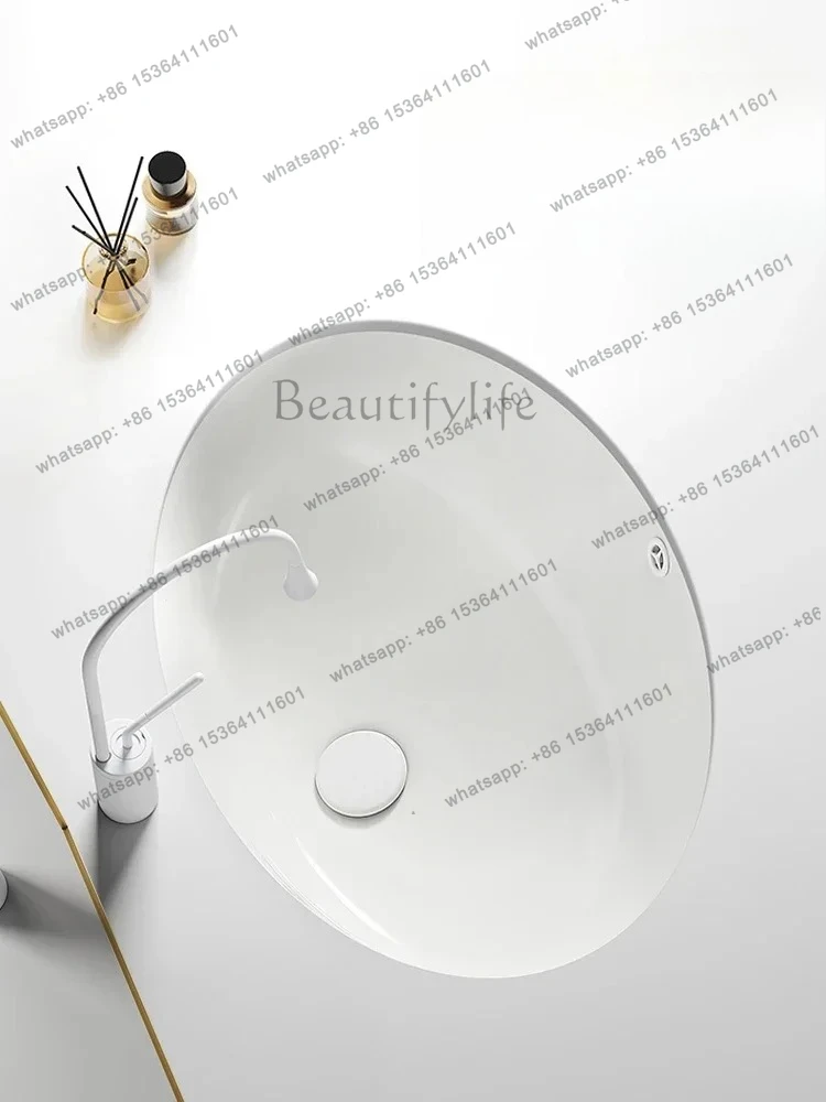 

bathroom accessories set Oval under-counter basin Embedded ceramic wash basin Size Size Household wash face Single basin Balcony