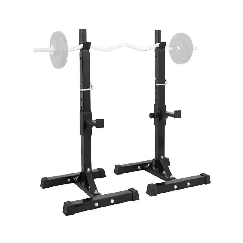 Height Adjustable Foldable Metal Split Squat Rack Strength Training Equipment Barbell Rack Squat Bench Press Stands Home Gym