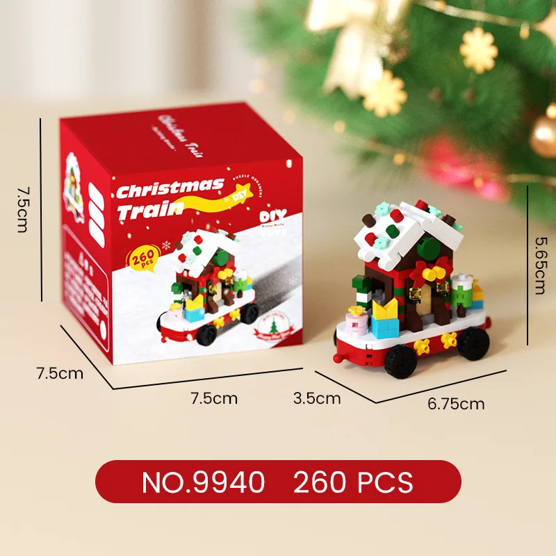 Neues Weihnachtsgeschenk: Mikro-Partikel-Bausteine, Lernspielzeug zum Zusammenbauen für Kinder, Weihnachtsmann-, Baum- und Elch-Modelle als Dekoration – Detail 14