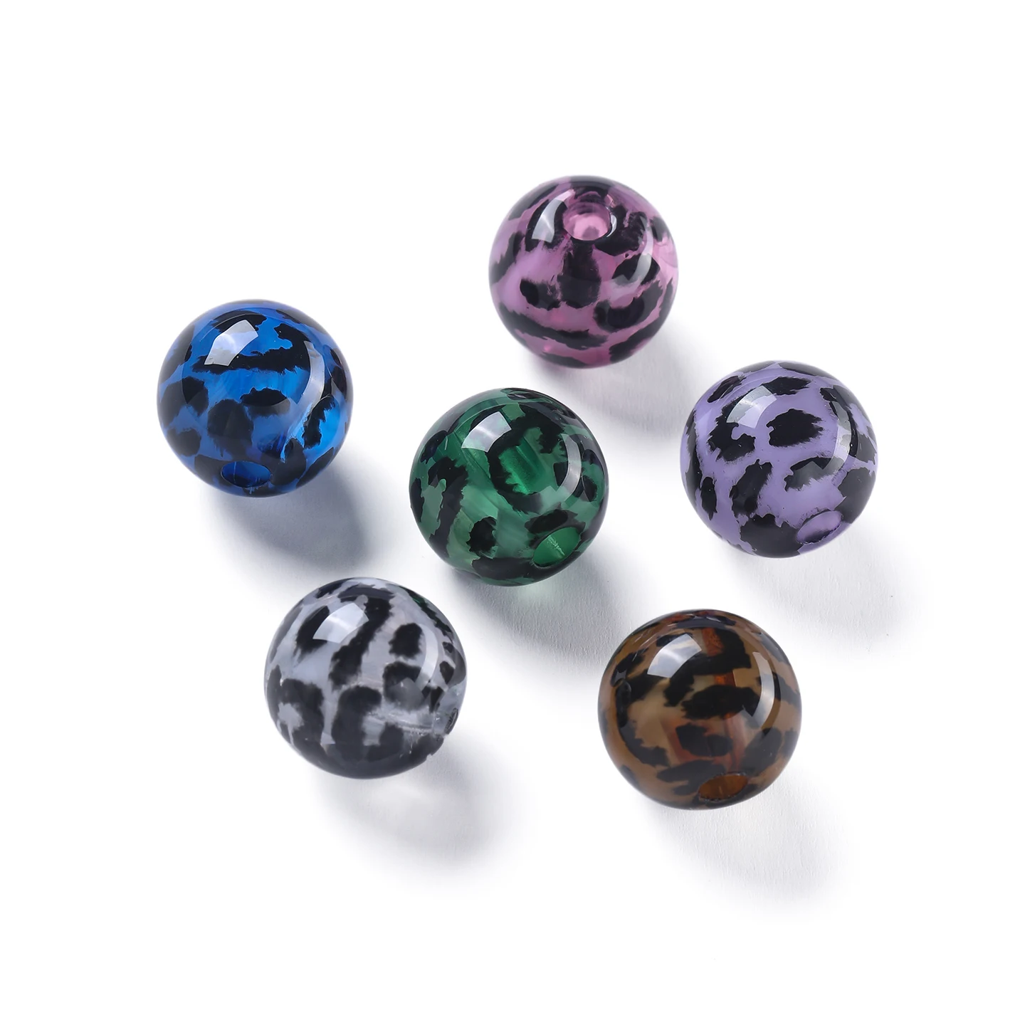 

2pcs 15.5mm Acrylic Round Shaped Beads Leopard Print Spacer Loose Beads for DIY Bracelets Earrings Jewelry Making Accessories