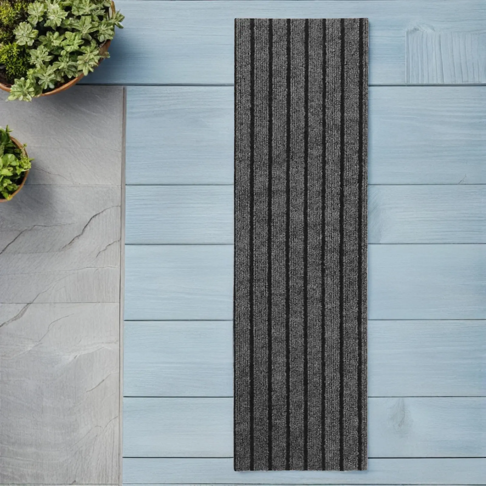 2Pcs Self Adhesive Non Slip Stair Treads Carpet Outdoor Step Mats for Commercial Front Walkway Shop Entrances Safety Rug 31x9