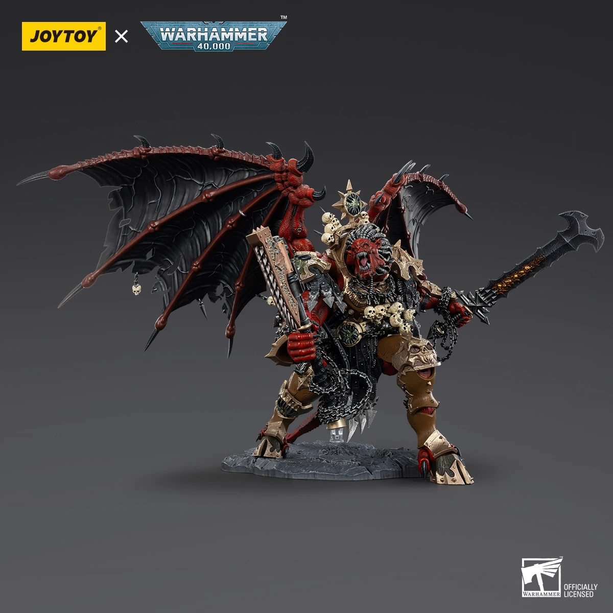JOYTOY Angron شخصية الحركة Warhammer 40K Daemon Primarch of Khorne Demon Form JoyToy Toys نموذج مجموعة الدمى المتحركة المشجعين