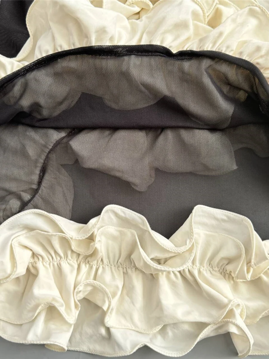 Ziml hit cor emagrecimento emendado babados sheer vestidos sexy para mulheres em torno do pescoço sem mangas elegante vestido longo moda feminina nova