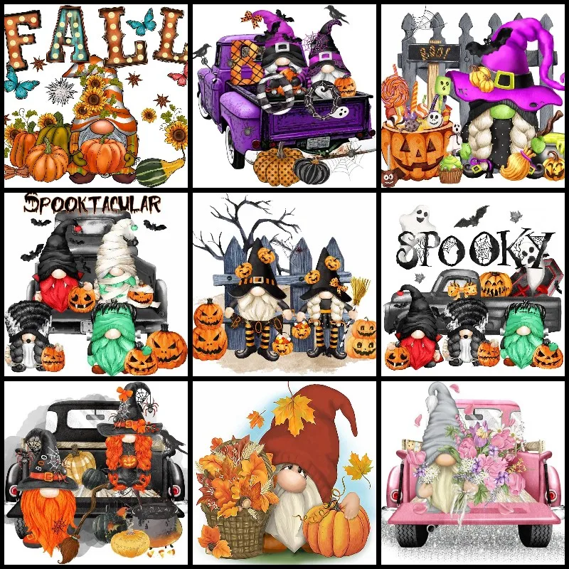 

Diamond Painting Halloween Christmas Pumpkins Gnome New Pictures Diamond Mosaic 5D Embroidery Art Cross Stitch Set Decoration