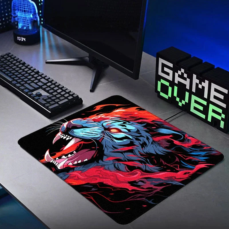 

Thickened E-sports Mouse Pad Tiger Graphics Nature Rubber Accessories Desk Mats For Pc Gaming Non-slip Office Mousepad 40x45cm