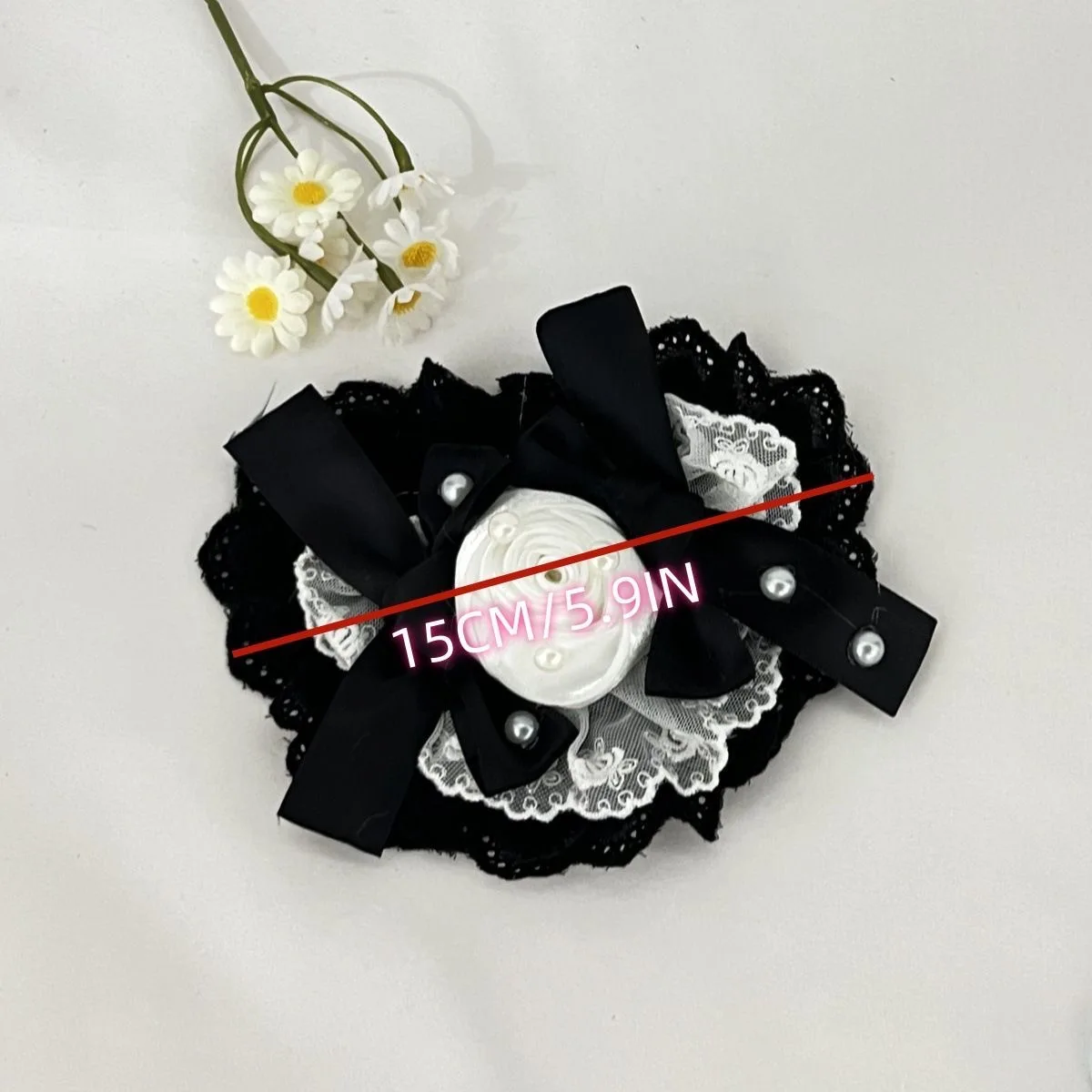 Lolita Heart Shape Bow Hair Clip Lace Fake Pearl Mini Top Hat Fascinator Sweet Japanese-style Maid Party Accessories